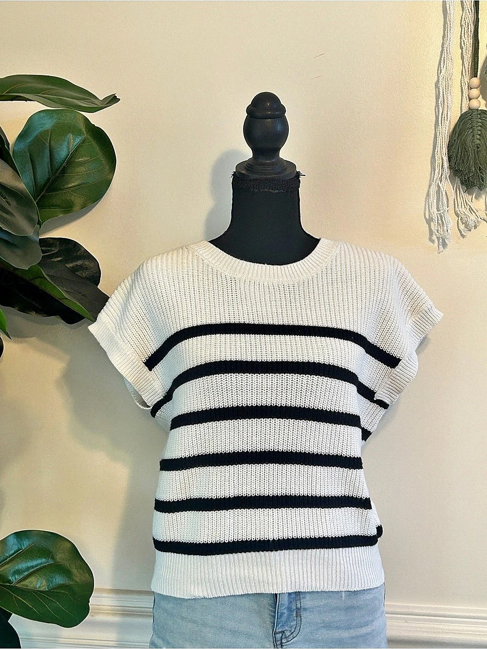 moon & madison Striped Sweater Vest